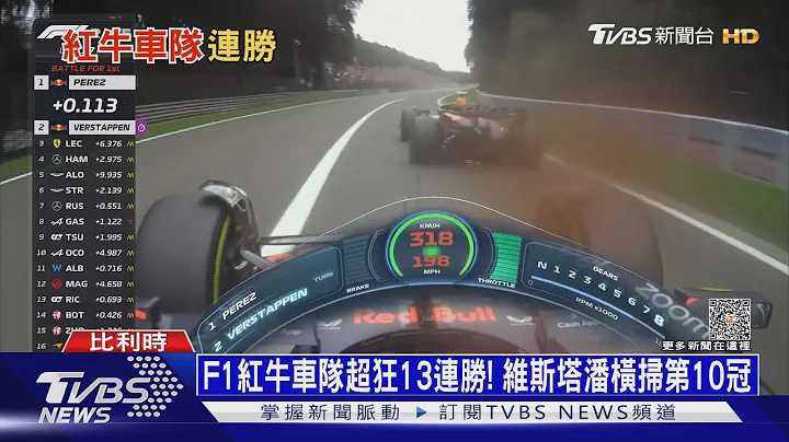 F1红牛车队超狂13连胜! 维斯塔潘横扫第10冠｜TVBS新闻 @TVBSNEWS01 - 天天要闻