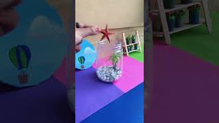 Hand Made Mini Aquarium  💦 . Diy Mini Aquarium ✨ . #diy #art #craft #papercraft