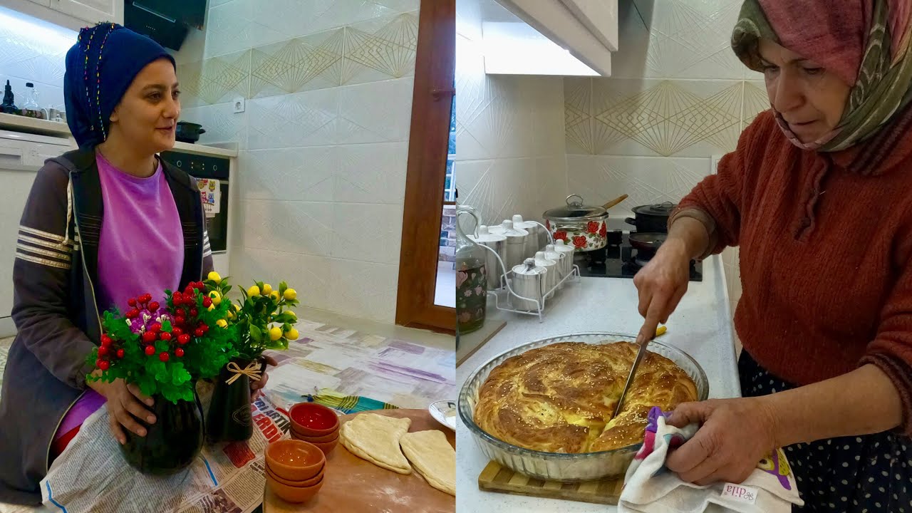GELİN EVİ MUTFAK ÇİÇEKLERİ???? YENİ LEZZETLİ BÖREK TARİFİ AKŞAM YEMEĞİ ???? KEND İŞLERİ ASMR