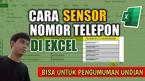 CARA SENSOR DIGIT TERAKHIR NOMOR HP DI EXCEL