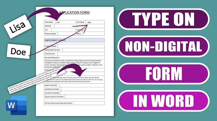 Comment insérer du texte dans un formulaire (formulaire non numérique) dans WORD | Formulaire remplissable