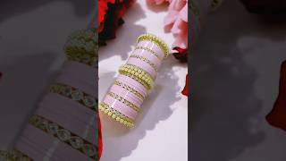 fancy bangles set chudi collection colors baby pink # #fashion #banglestack #bangles #fancybangles
