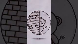 circle drawing/easy drawing/ very beautiful teddy 🧸#tedybreed #teddy #sketch #shorts #youtubeshorts