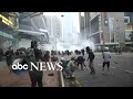 Prodemocracy protesters police clash in hong kong  abc news