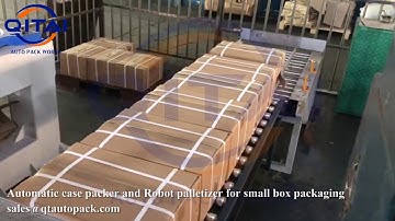 Automatic small box loading case packer and palletizer machine/carton erector/carton sealer