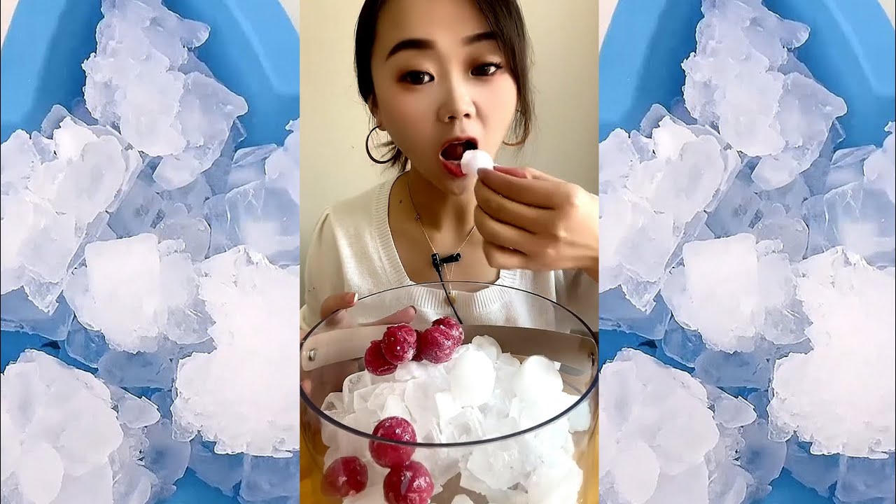HARD ICE EATING / ICE CUBE EATING / WHITE ICE / CRUSHED ICE. ICE EATING YouTube