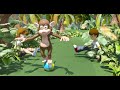 Children Playing Ball in the jungle - Playful Baby monkey adventure