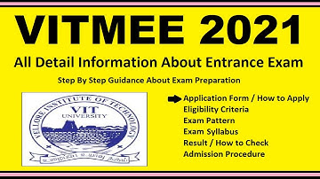VITMEE 2021 - Notification, Dates, Application, Eligibility, Admit Card, Pattern, Syllabus, Result
