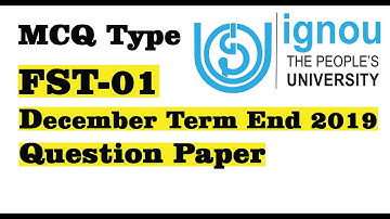FST-01 Dec Term End 2019  | IGNOU FST01 Dec Term End