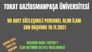 TOKAT GAZİOSMANPAŞA ÜNİVERSİTESİ 90 ADET SÖZLEŞMELİ SAĞLIK PERSONELİ ALIM İLANI