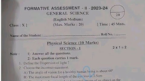 ap 10th class fa2 general science 💯real question paper 2023|10th class science fa2 answer key 2023