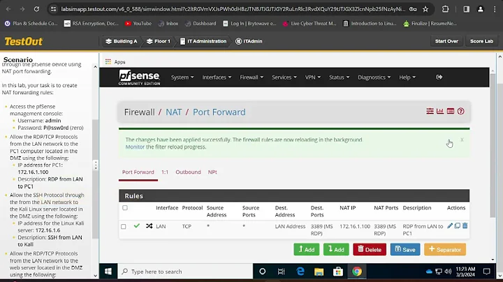 5.4.3 Configure NAT : TestOut