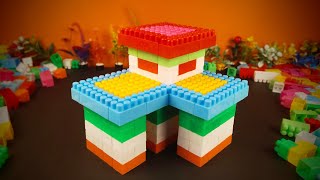 DIY Three-Corner Roof House Build 🏡 | Oddly Satisfying ASMR Block Sounds | Lego-Style Block House