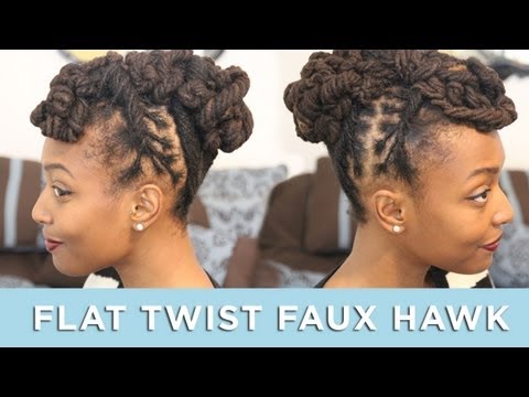 Loc Hairstyle Tutorial: flat twist faux hawk