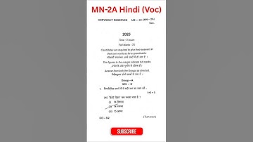 MN-2A Hindi (Vocational) Sem-2 Question Paper (2024-28) #bbmku_question_paper