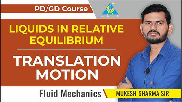 Liquids in Relative Equilibrium | Translation Motion | PD/GD Lecture ..