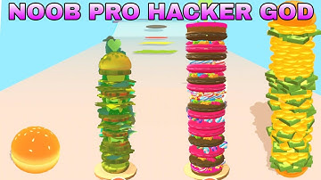 NOOB VS PRO VS HACKER VS GOD in Burger Rush