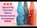 ❤️ Upcycling Bastelidee Flaschen Kindermotive Sterne LED Laternen basteln Kreidefarbe