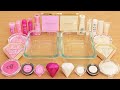 Pink Diamonds Vs Pearl White Mixing Makeup Eyeshadow Into Slime ASMR 