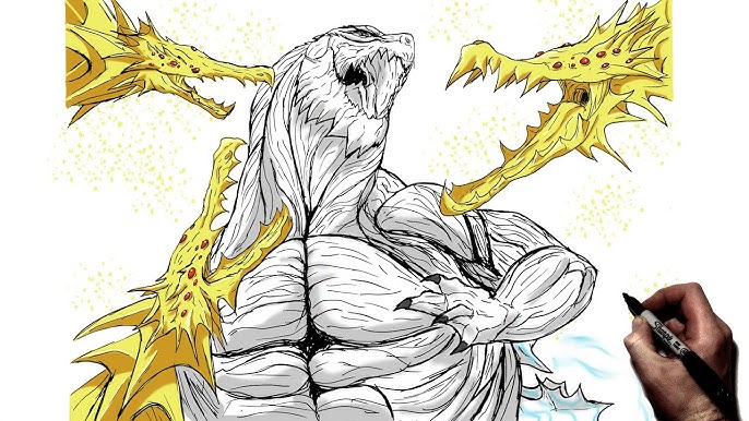 Godzilla Earth Vs Void Ghidorah. Artwork by @derpsnek. Show some