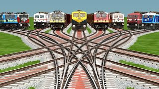 9 India Railways Crossing Train Railroad At Running/ Train-Simulator-Classic/#railgadi 🤣