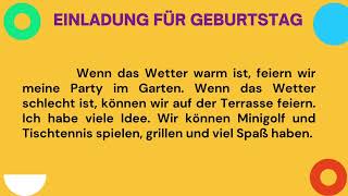 A1 A2 B1 Deutsch Almanca Schreiben Brief und E-Mail 9 (Einladung für Geburtstag) screenshot 5