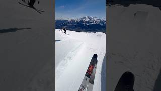 Jumping the XL Jumps in Laax #skiing #laax #fyp #viral
