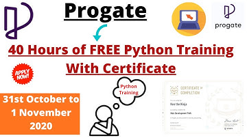Python 40 Hrs FREE Training By Progate. Live Online Training With Certificate. #PythonTraining #Free