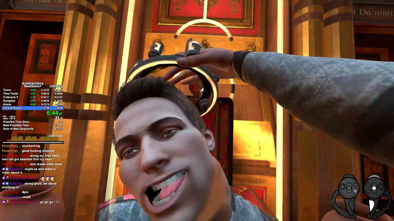 Boneworks Any% NG+ VR Speedrun in 