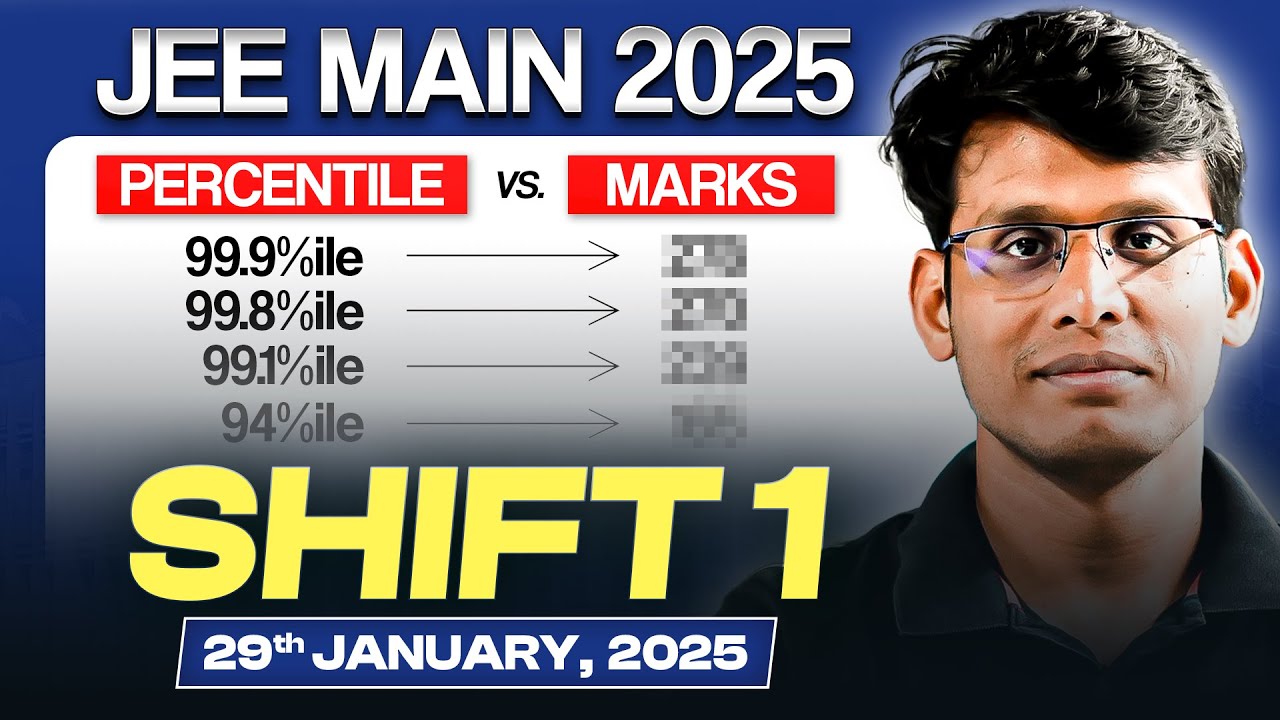 JEE Main 2025 : JAN 29 SHIFT 1 | *EXPECTED MARKS Vs. PERCENTILE!* - YouTube