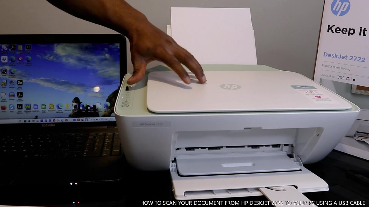 HOW TO SCAN YOUR DOCUMENT FROM HP DESKJET 2722 TO YOUR PC USING A USB CABLE