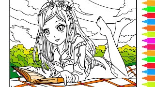 Coloring Lazy Summer, Her Delicious Eating Moment, Mountain Camping Adventure | Coloring Pages