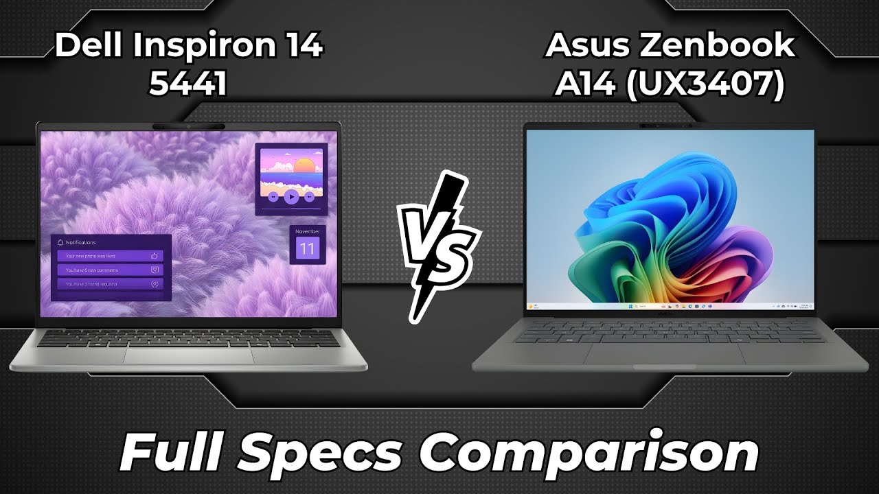 Dell Inspiron 14 5441 vs Asus Zenbook A14 UX3407 🔥 Full Specs Comparison