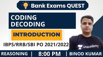 Coding Decoding (Introduction) | Reasoning | Target IBPS/RRB/SBI PO/Clerk 2021/2022