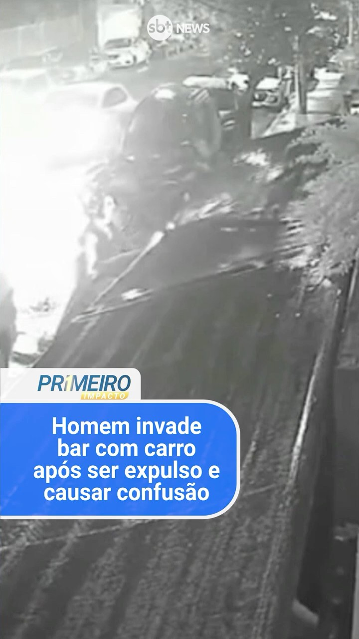 Homem invade bar com carro após ser expulso e causar confusão