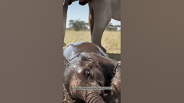 Mother Elephant Fights Off Ants To Save Her Baby Elephant! #rescue #animals #wildliferescue