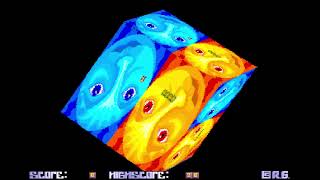 "Sworm" (Reservoir Gods 1996), 3D cube snake game, on Atari Falcon 030. screenshot 5