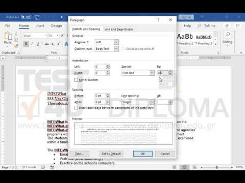 Change the indentation of the first line of the paragraph which begins with the phrase INFOWhat...