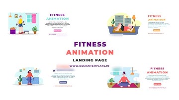 Fitness Landing Page After Effects Templates | Illustration Character Animation Set