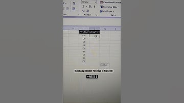 Make Any Number Positive in Ms Excel🔥 #trending #video #excel #exceltips #explorepage #viral #trend