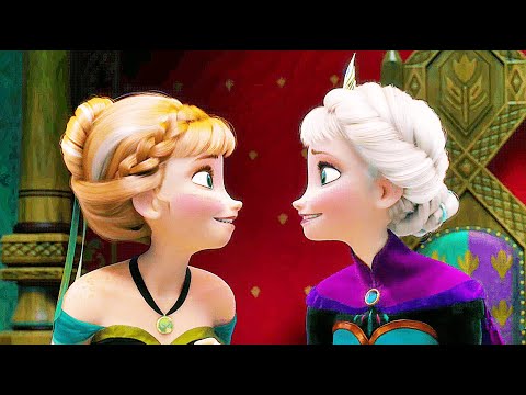 Still: Anna and Elsa reunite at the coronation party — Frozen