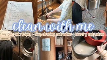 Cozy clean with me // laundry motivation 🧺 // writing out recipes 
