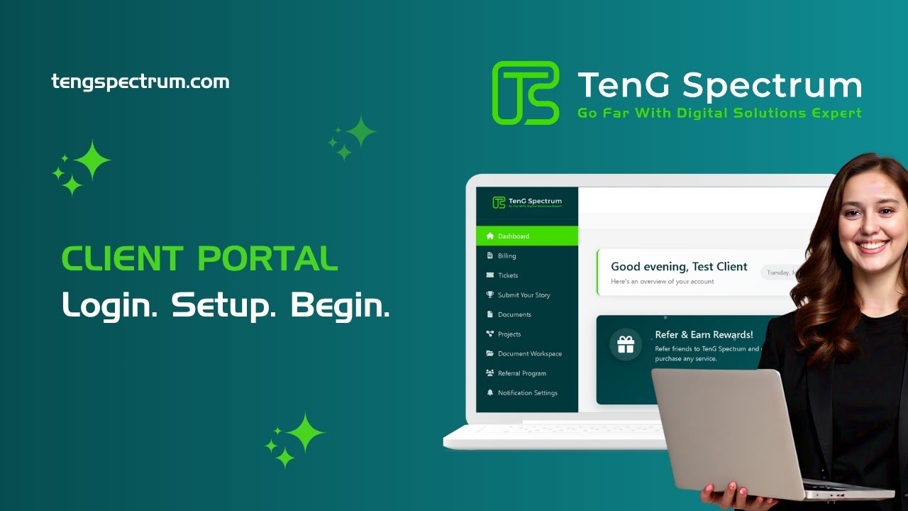 The TenG Spectrum Client Portal — Welcome Kit & First Login Guide