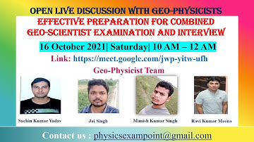 Open live discussion With Geo Physicist Team| combined geoscientist exam 2022| Geophysicist exam|