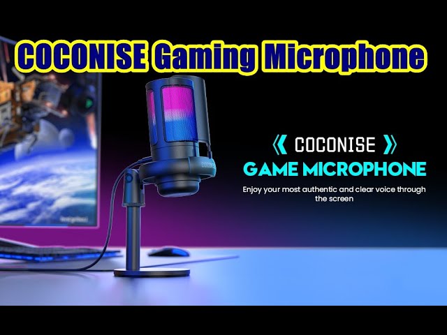 COCONISE Micrófono Gaming RGB, Microfono Pastilla cardioide para