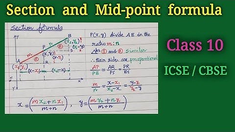 Section  and  Mid-point  Formula —   Class 10  ICSE/CBSE