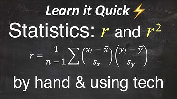 Finding r, r² Correlation Coefficient 3 ways