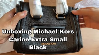 MICHAEL KORS CARINE EXTRA SMALL BLACK | UNBOXING MICHAEL KORS BAG
