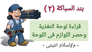 #بند_السباكة (٢) -قراءة لوحة التغذية وحصر اللوازم فى اللوحة -م/اسلام الليثى-