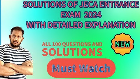 WB JECA 2024 | Complete Solutions  of all 100 Questions details explanation | #JECA2024  answer key